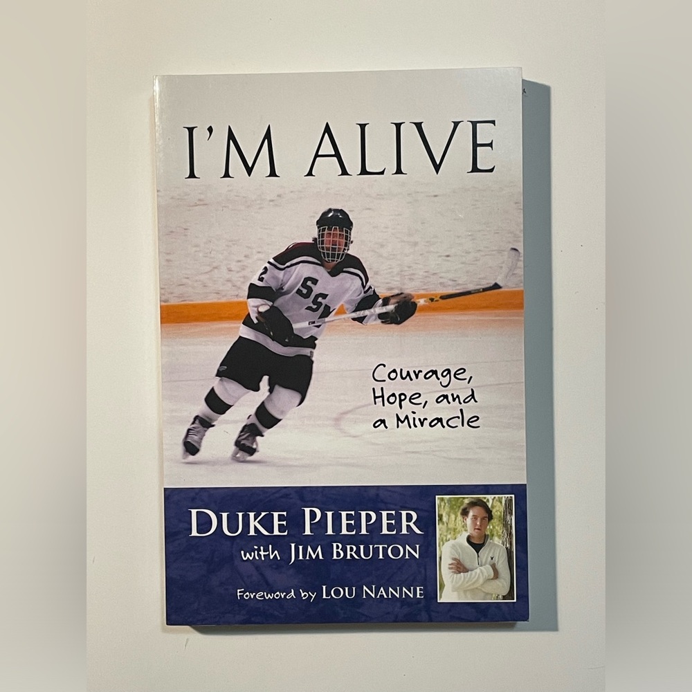 DUKE PIEPER & JIM BRUTON I'm Alive Minnesota Hockey Book paperback Hockey